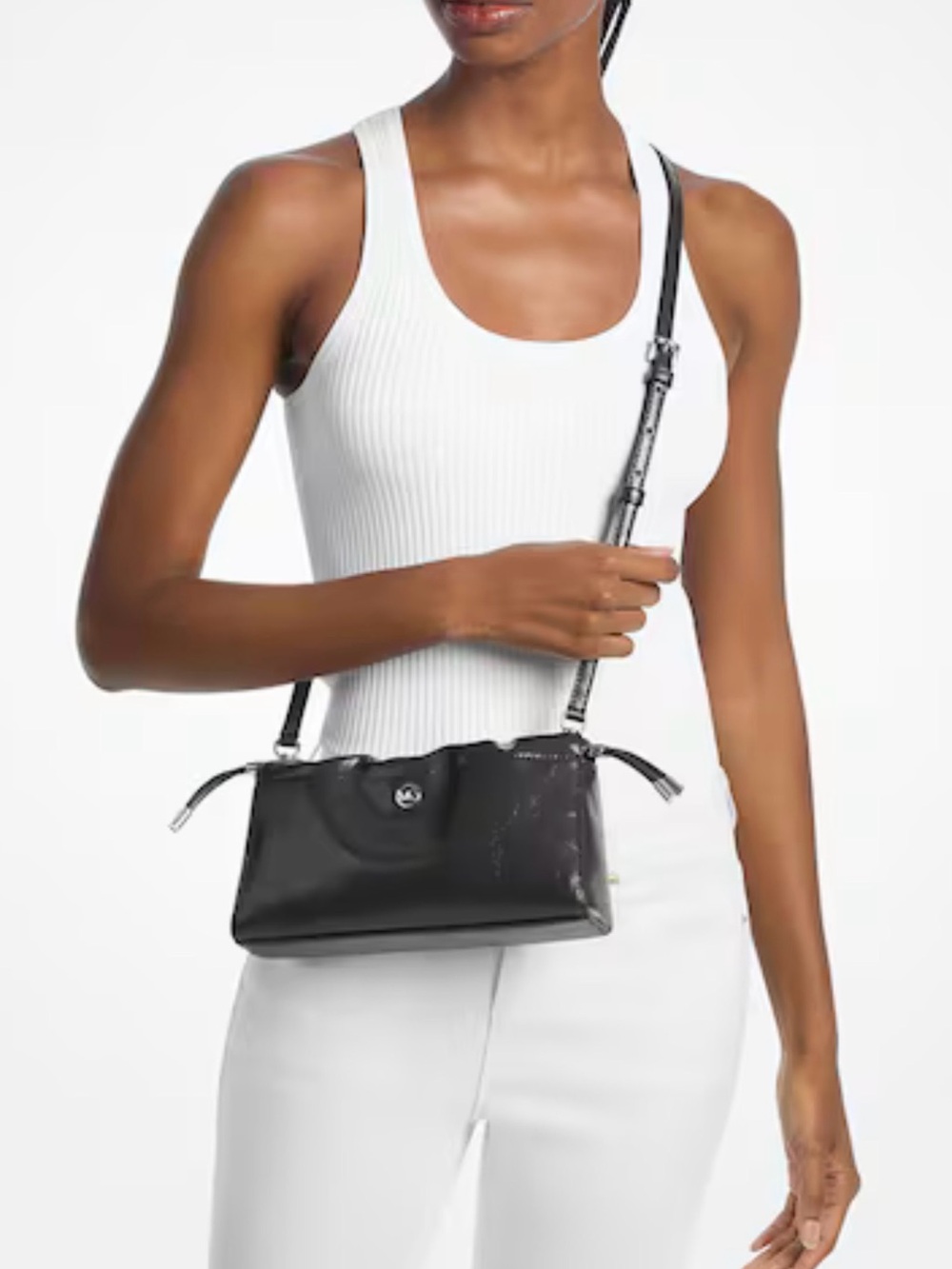 NEW Michael Kors Black Small Cinched Crossbody Bag